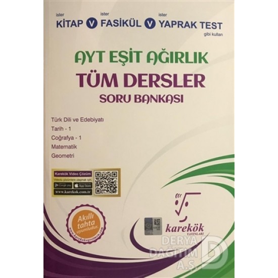 KAREKÖK / AYT EŞİT AĞIRLIK TÜM DERSLER SORU BANKAS