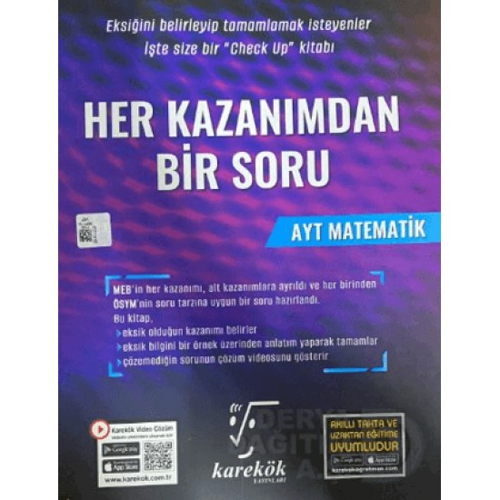 KAREKÖK /   AYT MATEMATİK - HER KAZANIMDAN BİR SORU