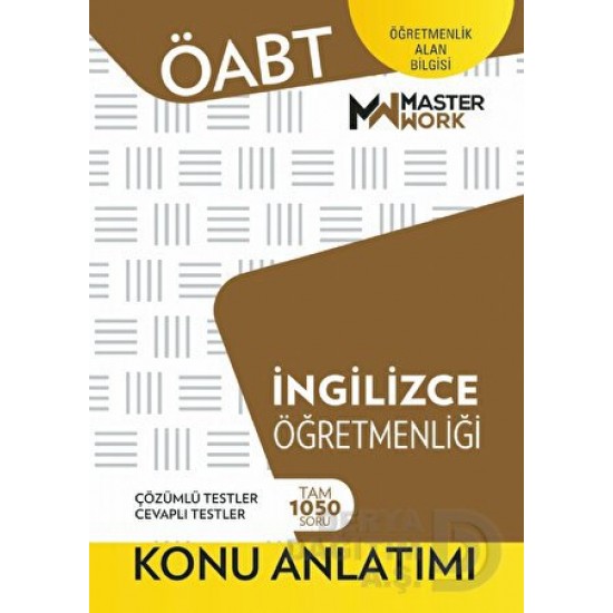 MASTER WORK / ÖABY İNGİLİCE ÖĞRETMENLİĞİ KONU ANLATIMI