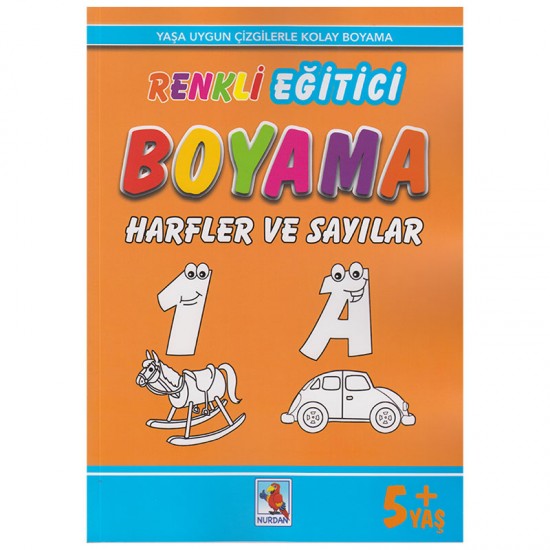 NURDAN / RENKLİ EĞİTİCİ BOYAMA - HARFLER VE SAYILAR 5+YAŞ