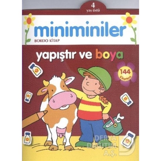 PARILTI / MİNİMİNİLER BORDO KİTAP YAPIŞTIR VE BOYA