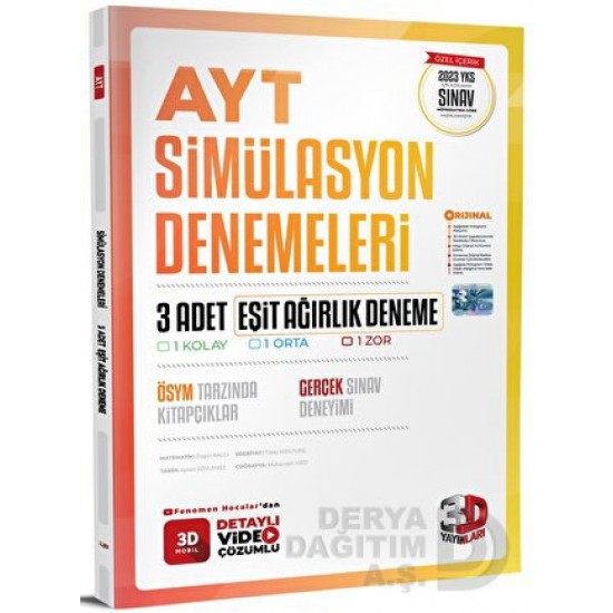 ÜÇD / AYT SİMÜLASYON DENEMELERİ ( 3 ADET EŞİT AĞIRLIK )