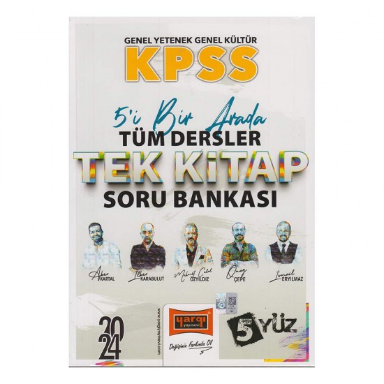 YARGI  /   KPSS 2024 TÜM DERSLER TEK KİTAP - SORU BANKASI (5YÜZ)