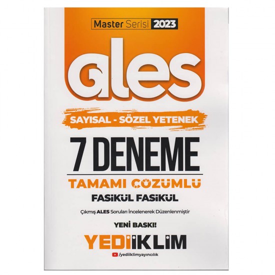 YEDİİKLİM /   ALES 2024 MASTER SAY - SÖZ (14759)7 DENEME SINAVI FASİKÜL FASİKÜL