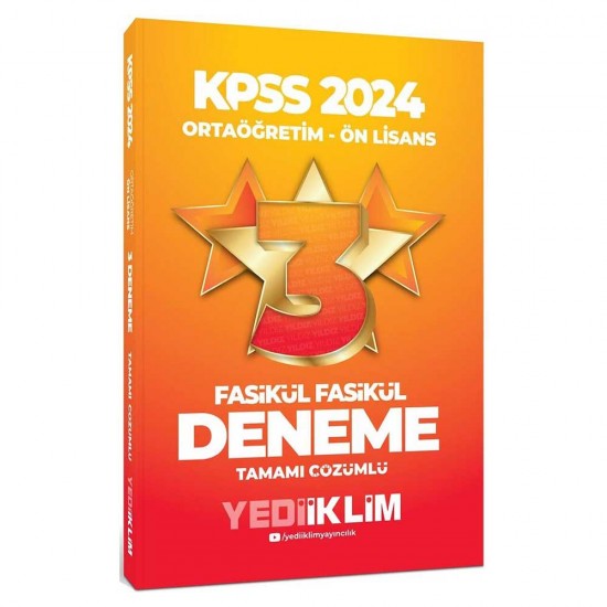 YEDİİKLİM /   KPSS 2024 3 DENEME  (ORTAÖĞRETİM - ÖN LİSANS)