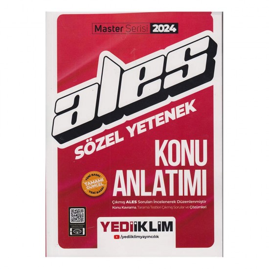 YEDİİKLİM /   ALES 2024 MASTER SÖZEL YET.KONU ANLATIMI