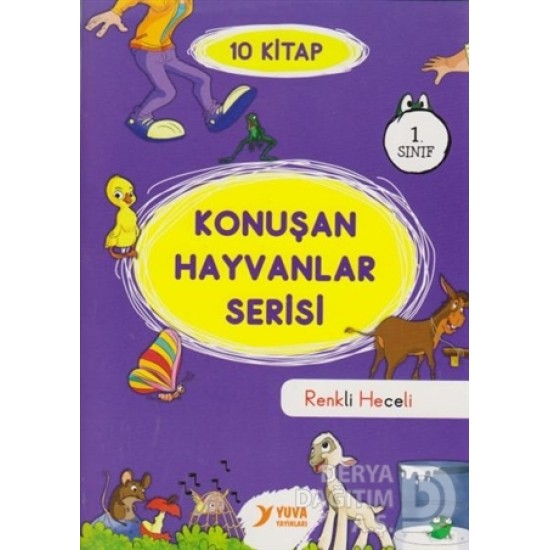 YUVA /  1. SINIF KONUŞAN  HAYVANLAR SERİSİ (10 KİTAP RENKLİ HECELİ)