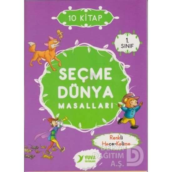 YUVA  / 1.SINIF SEÇME DÜNYA MASALLARI - 10 KİTAP RENKLİ HECELİ