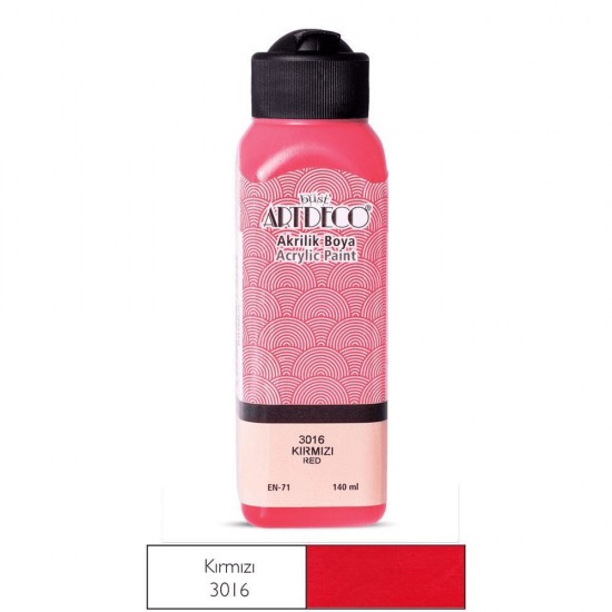 ARTDECO 070R-3016 AKRİLİK BOYA 140ML KIRMIZI