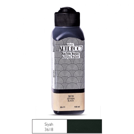 ARTDECO 070R-3618 AKRİLİK BOYA 140ML SİYAH