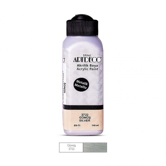 ARTDECO 071R-3722 METALİK AKR.BOYA 140ML GÜMÜŞ