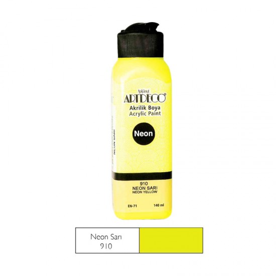 ARTDECO 070R-910 AKRİLİK BOYA 140ML NEON SARI