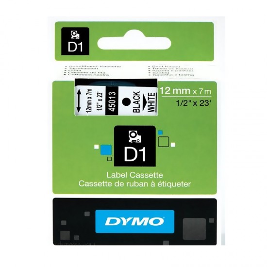 DYMO D1 YEDEK ŞERİT BEYAZ-SİYAH 45013