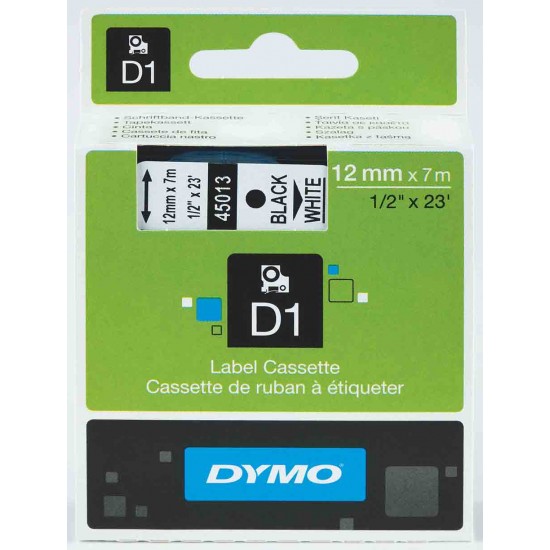 DYMO D1 YEDEK ŞERİT BEYAZ-SİYAH 45013