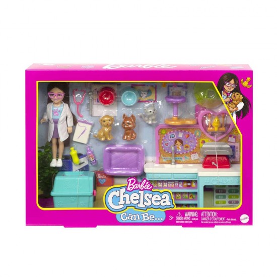 MATTEL HGT12 BARBİE CHELSEA MESLEKLER VETERINER OYUN SETİ