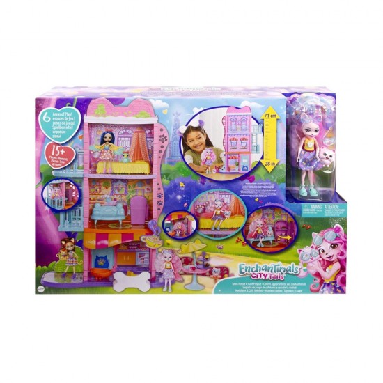 MATTEL HHC18 ENCHANTIMALS SEHIR EVI VE KAFE OYUN SETI 2