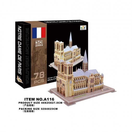 CC SEM0116A 3D PUZ. NOTRE DAME DE PARIS 78 PCS