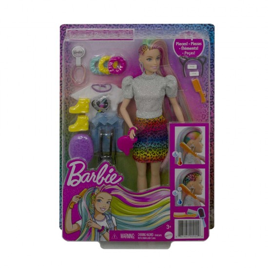 MATTEL GRN81 BARBİE LEOPAR DESENLİ SAÇLAR BEBEĞİ