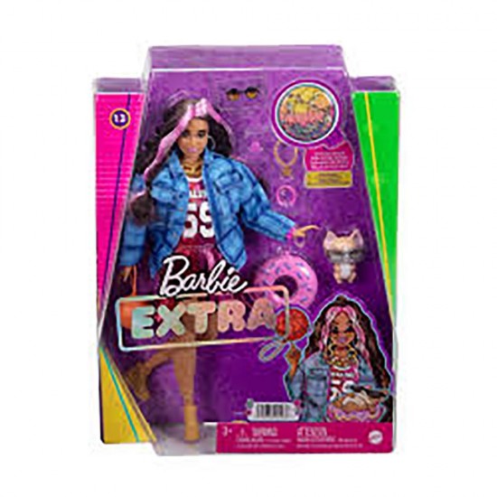 MATTEL GXF09 BARBİE EKSTRA PEMBE ÖRGU SAÇLI BEBEK 4