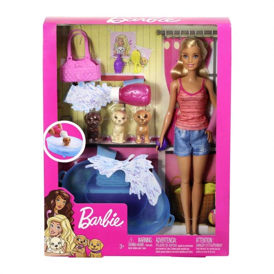 MATTEL GDJ37 BARBİE VE KOPEKLERI BANYO KEYFINDE SET