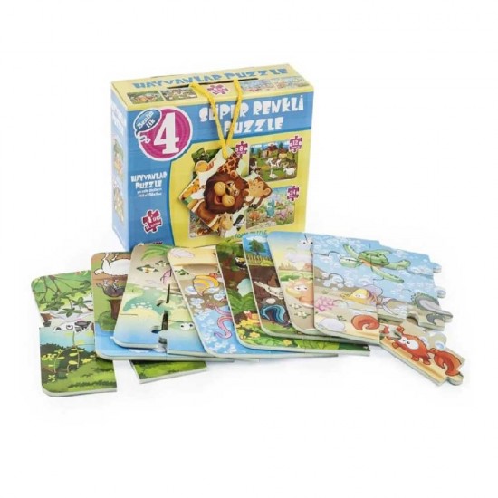 DIYTOY 3222 PUZZLE 4LÜ HAYVANLAR SÜPER RENKLİ