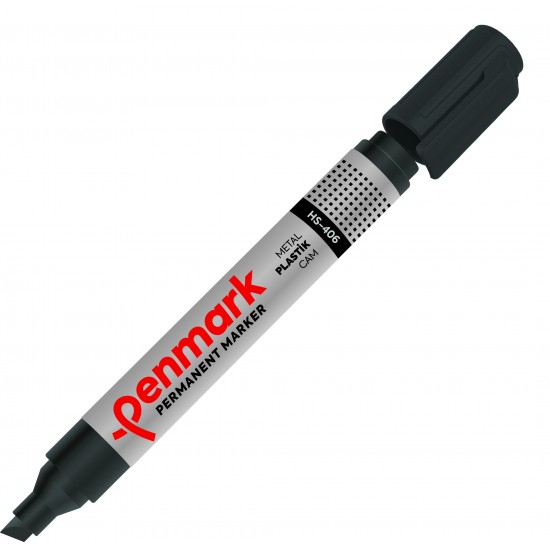 PENMARK HS406 01 PERMANENT MARKER KESİK UÇ SİYAH