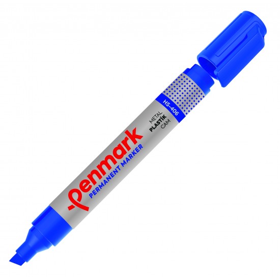 PENMARK HS406 02 PERMANENT MARKER KESİK UÇ MAVİ