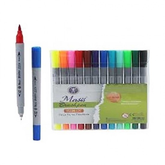 MASİS S5204-24C BRUSHPEN FİNELİNER FIRÇA UÇ 24 RENK PVC