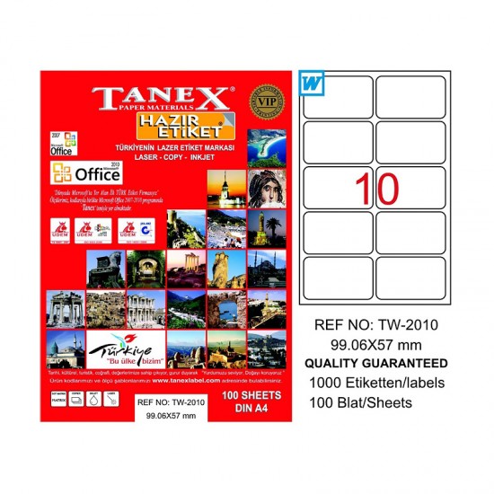 TANEX TW-2010 LAZER ETİKET 99,06X57MM