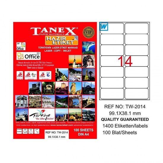 TANEX TW-2014 LAZER ETİKET 99,1X38,1MM