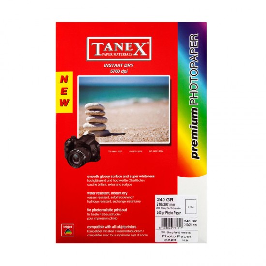 TANEX FOTOĞRAF KAĞIDI A4 240GR 20Lİ