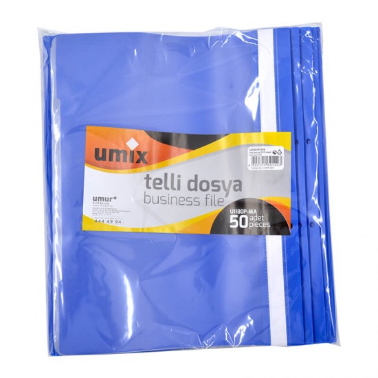 UMİX TELLİ DOSYA 50 Lİ MAVİ A4 1180P-MA PLUS